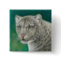 Snow Leopard Pin buttons by twopurringcats Snow Leopard Pin buttons