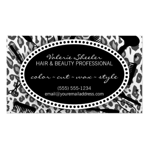 Snow Leopard Print Hair & Beauty Appointment Card Business Card Templates
