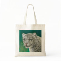Snow Leopard Tote Bag by twopurringcats Snow Leopard Tote Bag