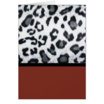 snow leopard with red cards
