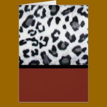 snow leopard with red cards
