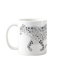Snow Leopard with Snowflake Markings Mug by zoosteoscribbler Snow Leopard with Snowflake Markings Mug