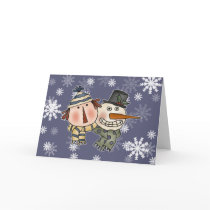 Snow Man and Rag Doll Card