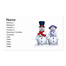 Snow Man And Snow Woman Business Cards