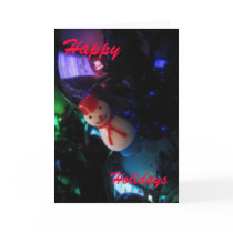 Snow man holiday greeting card by peachjamlover Snow man holiday greeting card
