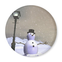 Snow Man Magnet by MDKgraphics Snow Man Magnet