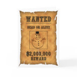 snow man wanted ad greeting card