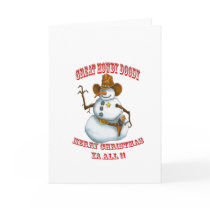 snow man western cowboy sherriff greeting cards