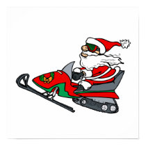 Snow Mobile Santa posters