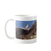 Snow on Matterhorn Blue Sky Alpine Forest Mug