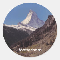 Snow on Matterhorn Blue Sky Alpine Forest Sticker at Zazzle