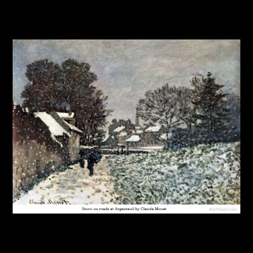 Snow on roads at Argenteuil by Claude Monet Print