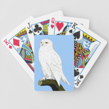 Snow Owl Poker Cards