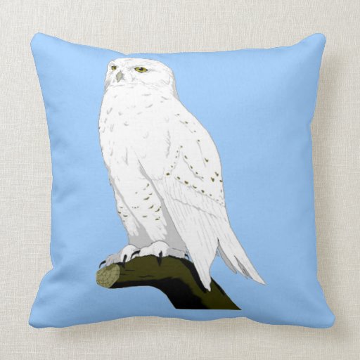 Snow Owl Throw Pillows
