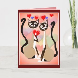 Snow Paw Valentine Love Card card