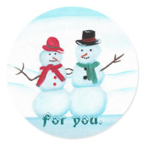 Snow People, For you. gift stickers by Cherylsart Snow People, For you. gift stickers