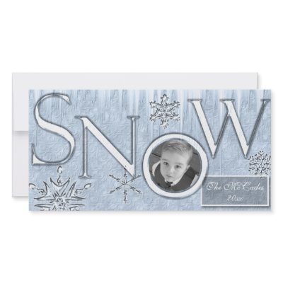Snow Personalized Photo Card by SweetRascal