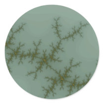 Snow Pine - Fractal Art Round Stickers