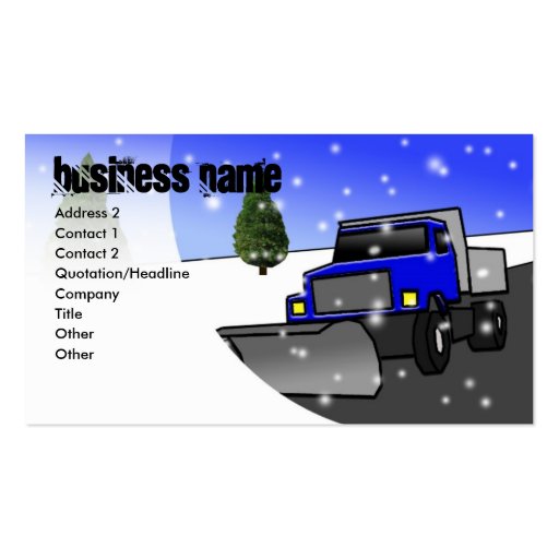 snow-plow-blue, Business Name, Address 2, Conta... Business Card Template (front side)