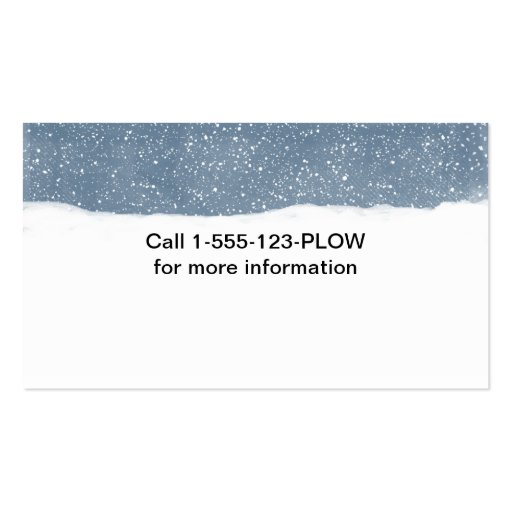 Snow Plow Business - Pickup Truck Plowing Business Card (back side)