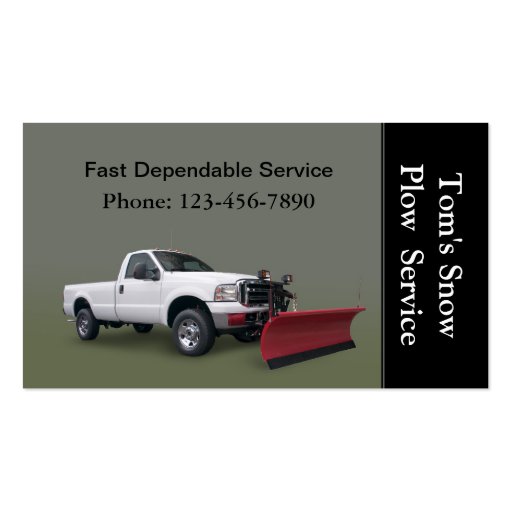 Snow Plow Truck Service Business Card (front side)