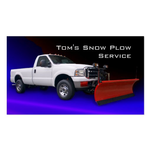 Snow Plow Truck Service Business Card