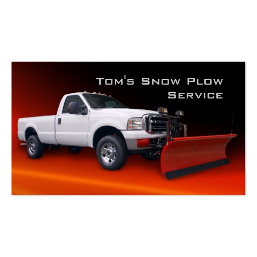 Snow Plow Truck Service Business Card Template (front side)