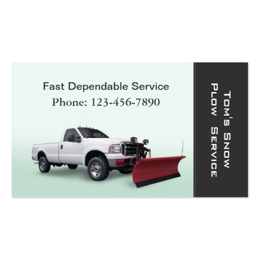 Snow Plow Truck Service Business Card Templates (front side)