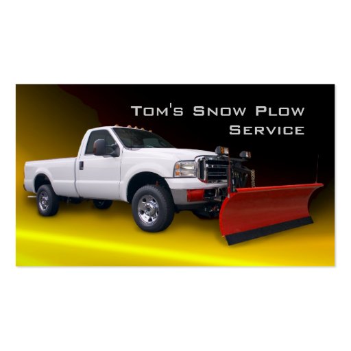 Snow Plow Truck Service Business Cards (front side)