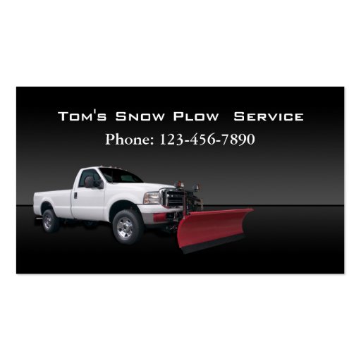 Snow Plow Truck Service Business Cards (front side)