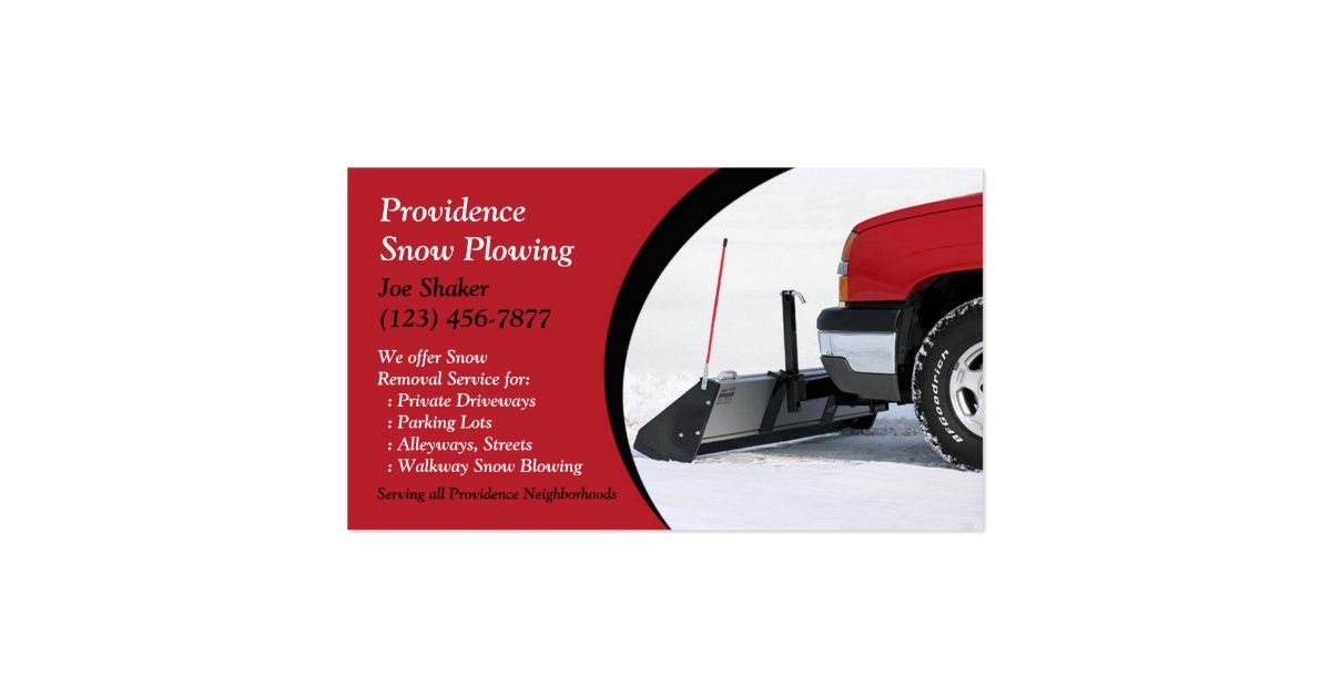 Snow Plowing Business Card Zazzle