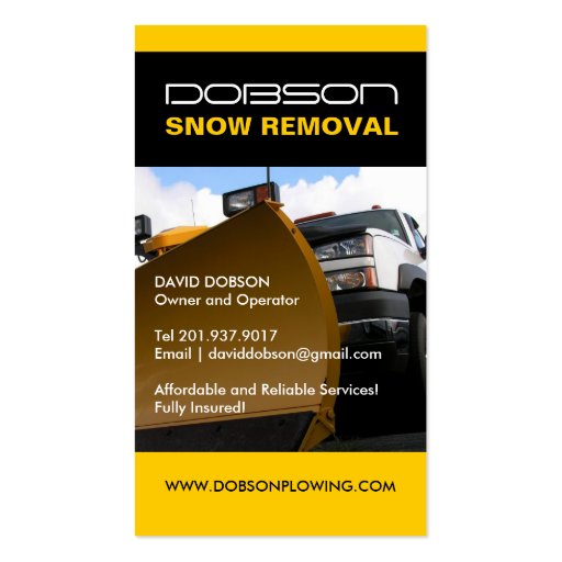 Snow Plowing Business Card