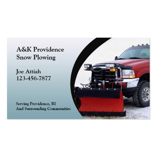 Snow Plowing Business Card Zazzle