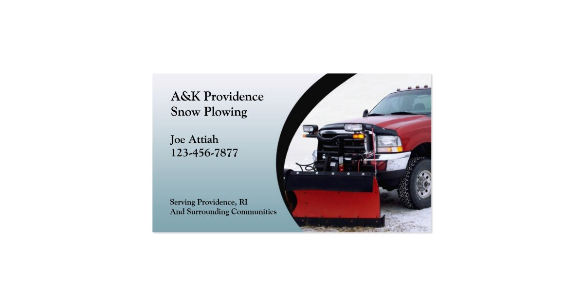 Snow Plowing Business Card Zazzle