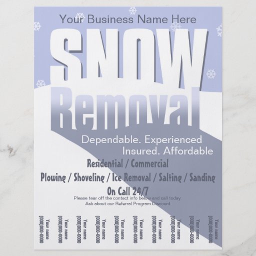 Snow Plowing Service. Removal Business. Flyer Zazzle