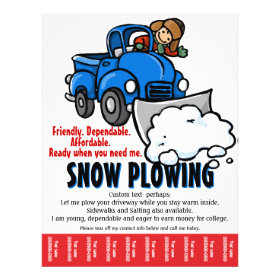 Snow Plowing Service. Snow Removal business. Flyer Design
