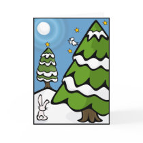 Snow Rabbit with Fir Trees Card