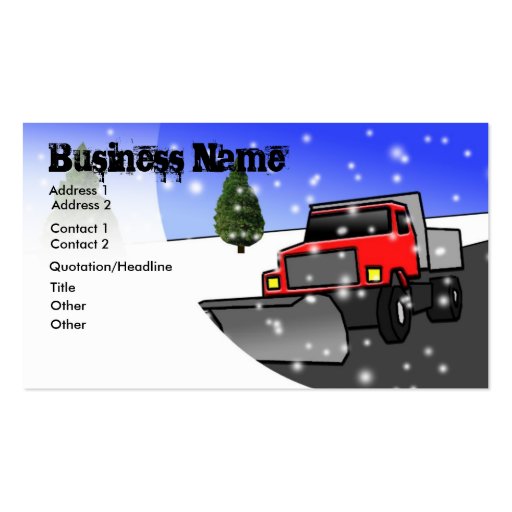 Snow Removal Business Card Zazzle