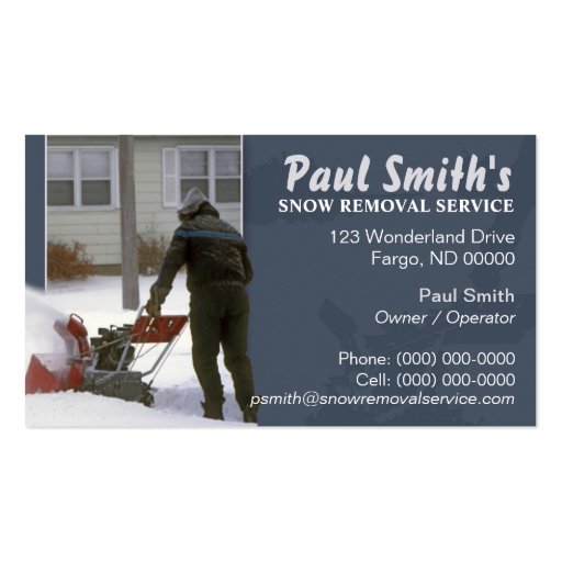 Snow Removal Business Card (front side)