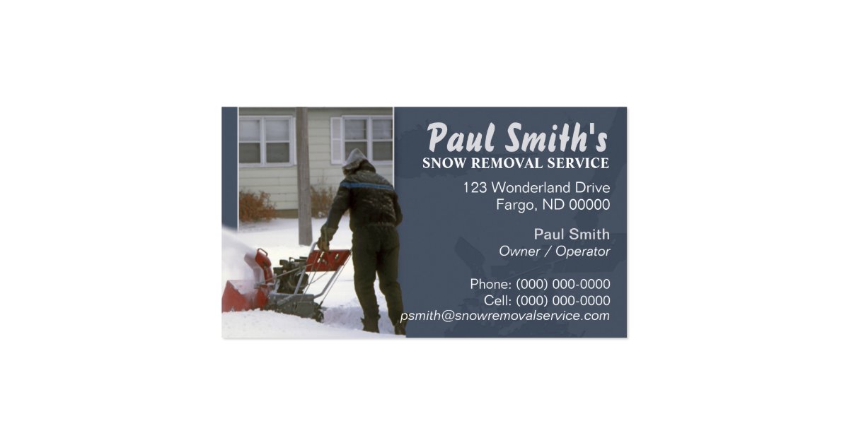 Snow Removal Business Card Zazzle