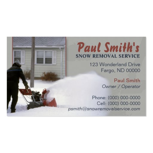 Snow Removal Business Card Zazzle