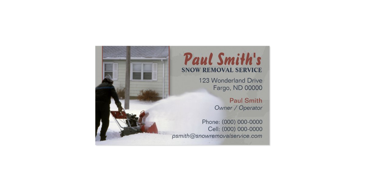 Snow Removal Business Card Zazzle