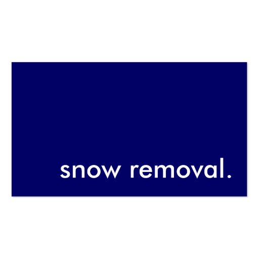 snow removal. business card templates (front side)