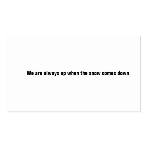 Snow Removal Business Cards (back side)