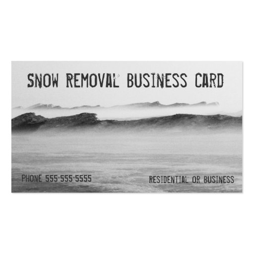 Snow Removal Lake Michigan Blizzard Business Card (front side)
