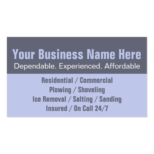 Snow Removal Marketing Professional Template Business Card Templates (back side)