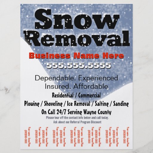 Templates Brochure Snow Removal | snow removal plowing tear sheet template zazzle Templates Brochure Snow Removal | snow removal plowing tear sheet template zazzle