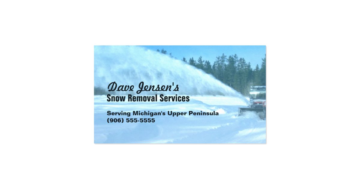 Snow Removal Snowplowing Shoveling Service Business Card Zazzle