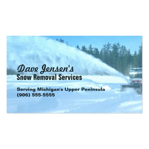 Snow Removal Snowplowing Shoveling Service Business Card (front side)