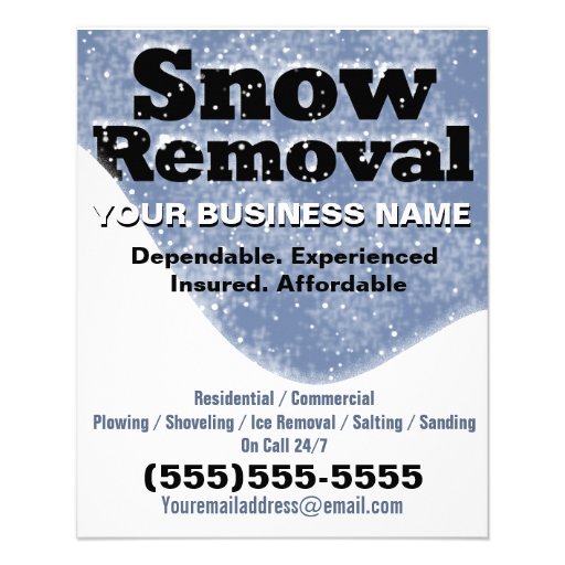 Snow Removal Winter Plowing Template Flyer Zazzle